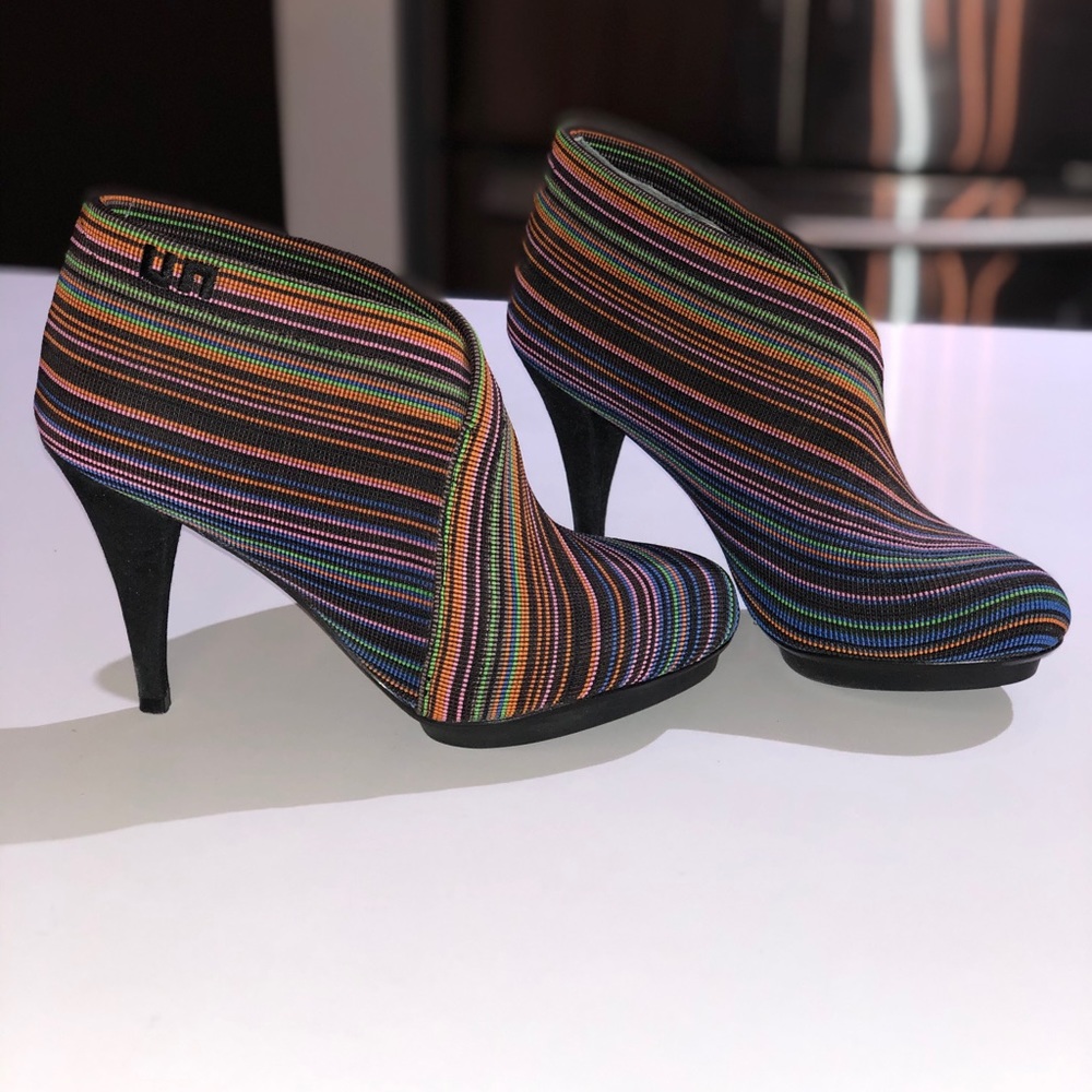 Boots Designer Italian Ankle Striped with Heel
